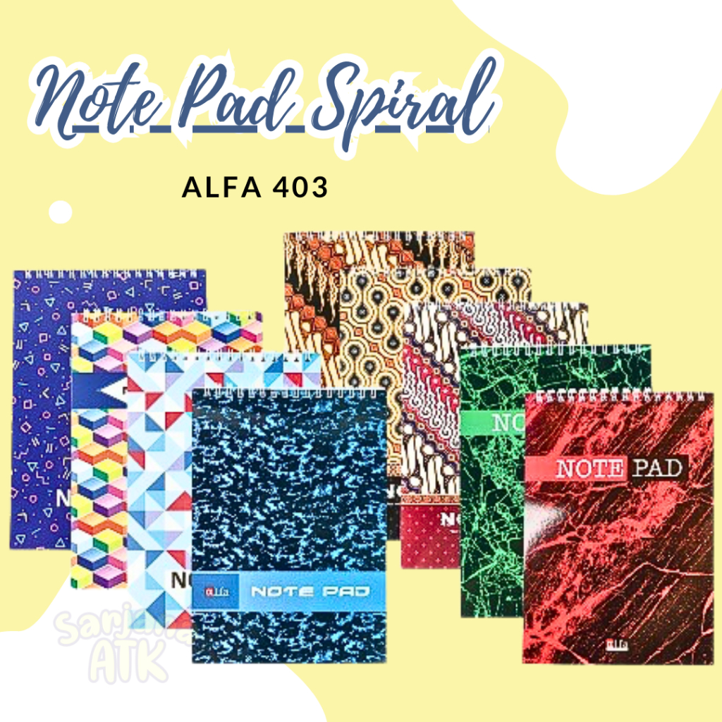 

Block Note / blok Note / Notes Spiral A5 Alfa 403