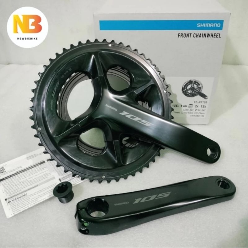 Crankset Shimano 105 R7100 52/36T 50/34t arm 165 mm 12 speed Crank Sepeda Roadbike Gravel Langka
