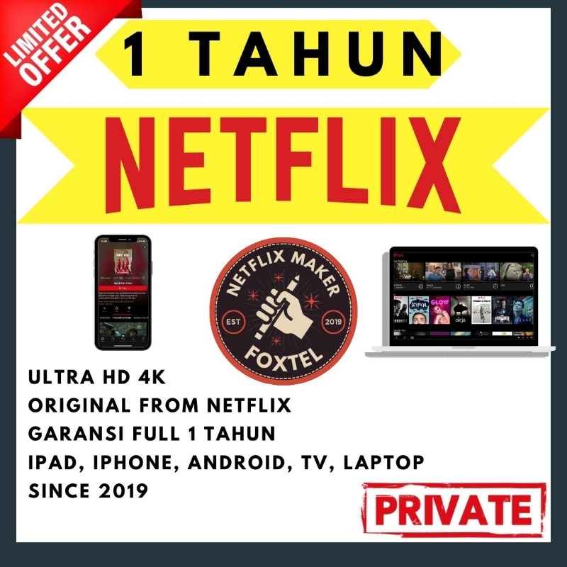 NETFLIX 1 TAHUN FULL GARANSI