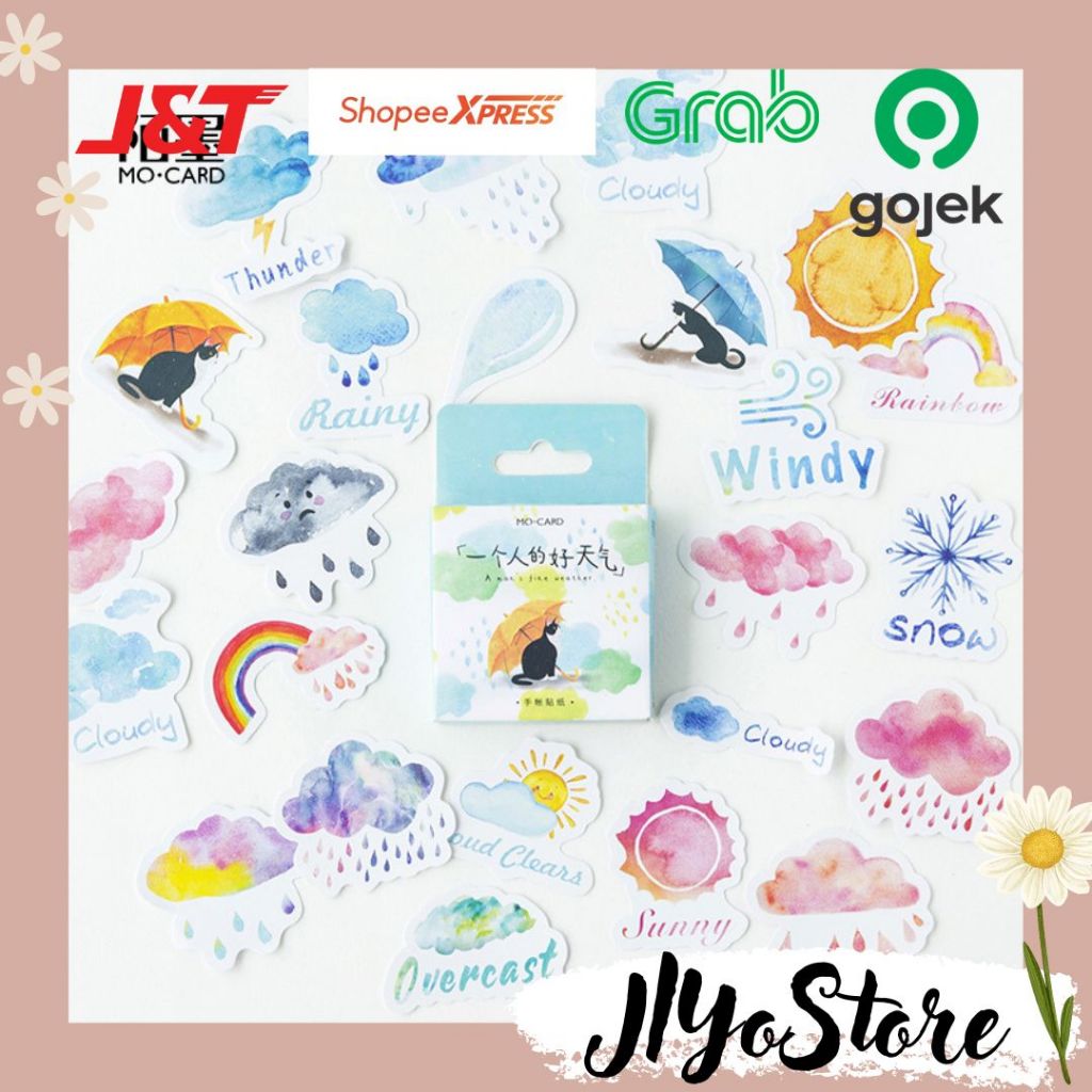 

45pcs Stiker Sticker Bujo Journaling Scrapbook Planner Diary Weather Aesthetic Lucu Jurnal DIY