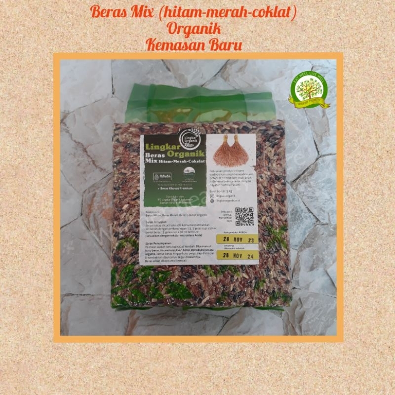 

Beras Mix Wholegrain Organik Hitam Merah Coklat Lingkar Organik 1 kg