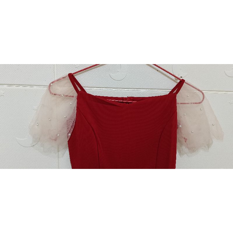 dress Imlek 2024 warna merah dewasa