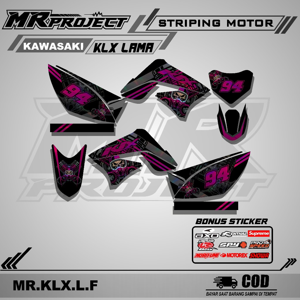 striping KLX 150 Lama,S/L-Stiker striping lis variasi motor klx 150 S / L lama