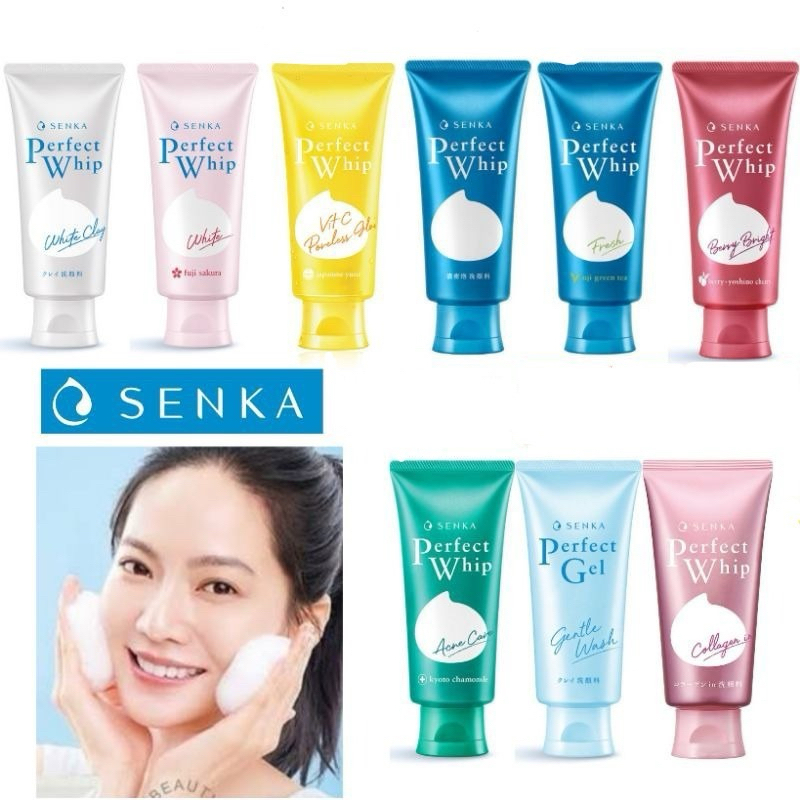 [READY] Senka Perfect Whip Facial Foam 50gr 100gr 120gr | Perfect Whip All Varian | Acne | Berry Bri