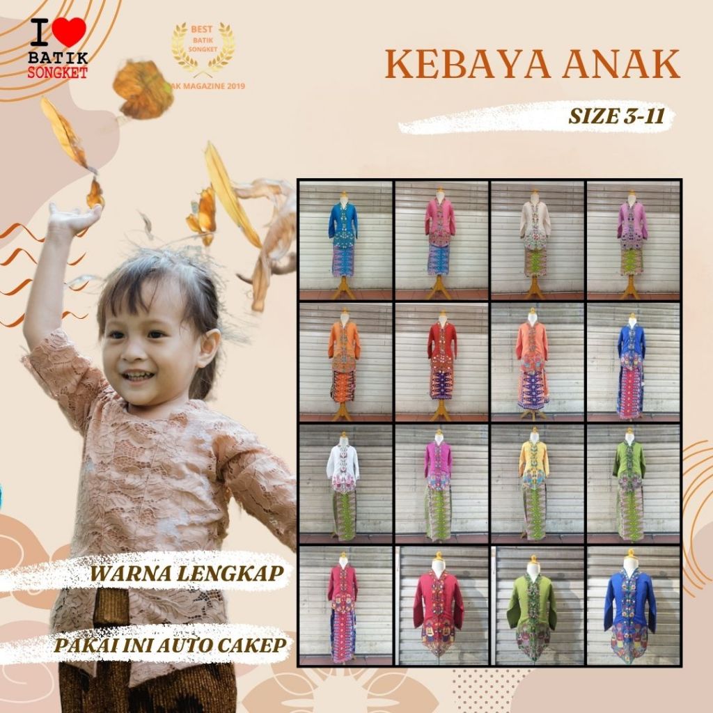 KEBAYA ANAK PEREMPUAN MODERN TK SD SMP ENCIM BORDIR MERAK SET WISUDA MODERN LASER HIJAB DRESS BRUKAT