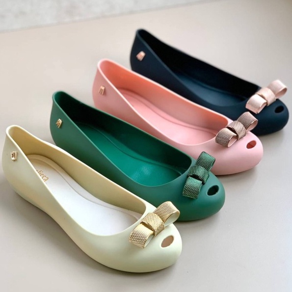 Serba MurahSEPATU Melissa Ultragirl Bow Chrome BALET WANITA IMPORT MEL1 FLAT SHOES JELLY