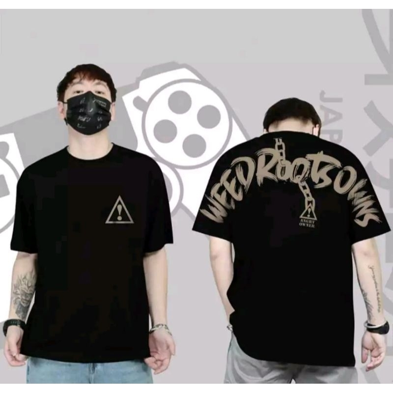 KAOS T-SHIRT WEEDROOTSOWING/KAOS SABLON TULISAN DI PUNGUNG/KAOS DISTRO JEPANG / KAOS GUNTAI ORIGNAL 