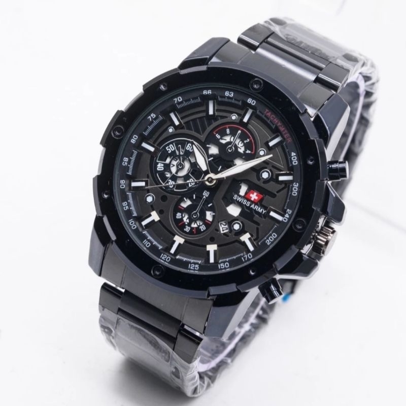 Jam tangan pria Swis Army tahan air dan analog