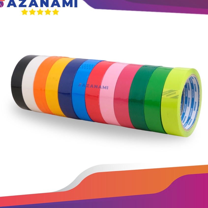 

Stock Banyak 1 ROLL ISOLASI WARNA 1 INCH 24MM x 5M SAZANAMI LAKBAN SELOTIP WARNA