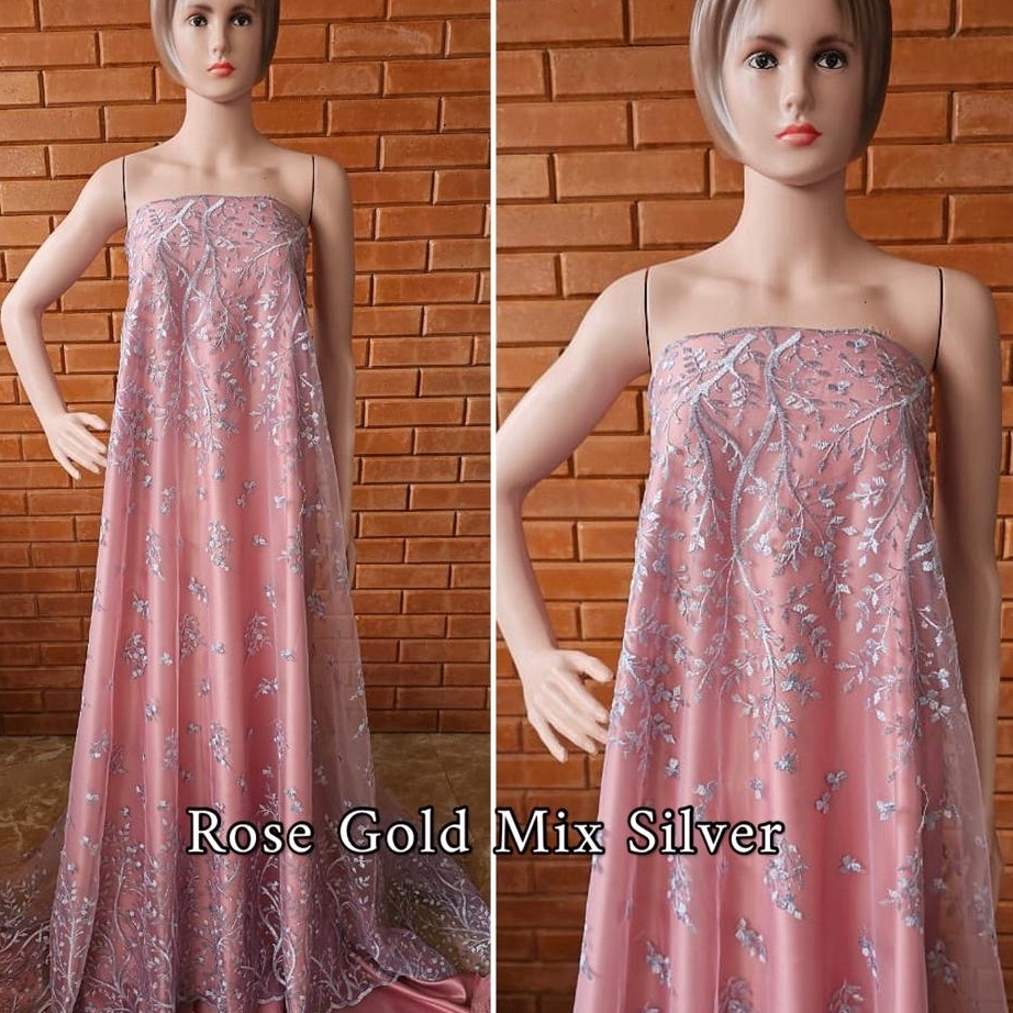 Murah Kain Tile Akar Two Tone  Bahan Brokat Akar Premium