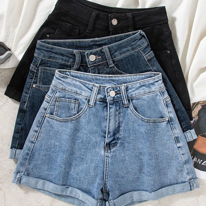Terkini Celana jeans high waist wanita stretch kulot jeans korea hotpants cewek jeans celana pendek 
