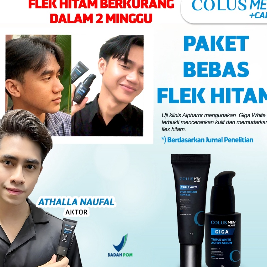 KODE ASJ632 Paket Skincare PriaBebas Flek HitamColus Men  Skincare Cowok  Pemutih Wajah Pria  Sunscr
