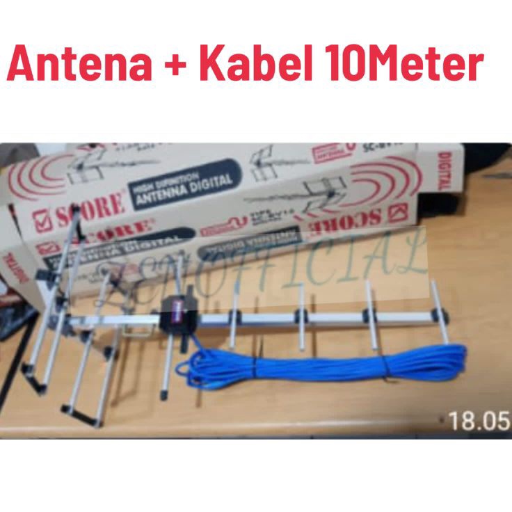 EH Antena Tv Digital Outdoor  Kabel 1 Meter Antena Tv  Antena Digital Super Jernih  Antena Digital Score s Terbaru