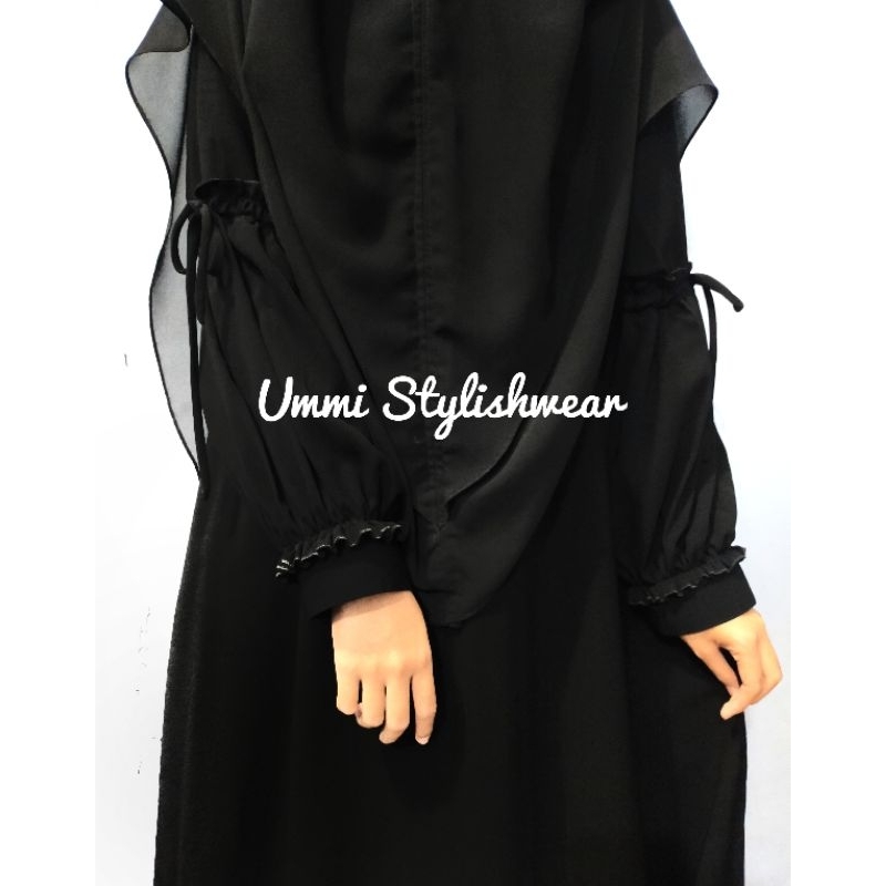 Abaya ayumi abaya polos gamis polos lengan balon