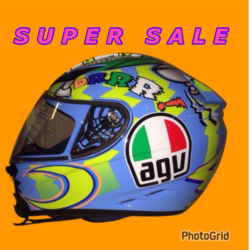 Helm agv k3 rossi wake up - helm full face agv
