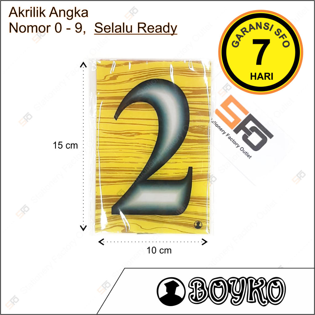 

Akrilik Angka - Acrylic Sign 15cm x 10cm - SFO Semarang Official