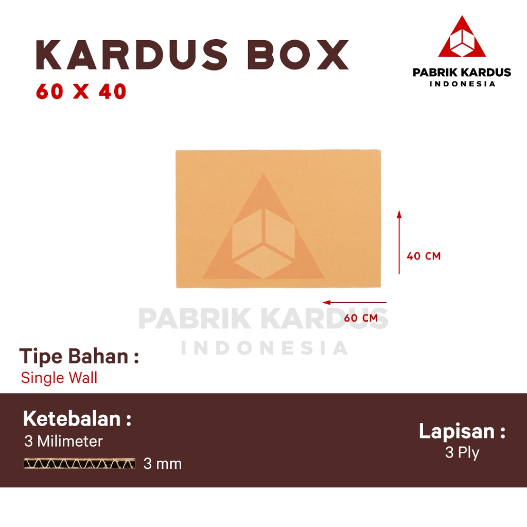 

Pabrik Kardus Lembaran Karton Box 60cm x 40cm Polos