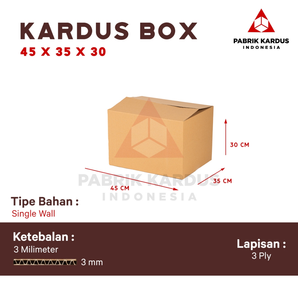 

Pabrik Kardus Box Packing Pindahan Karton Box 45cm x 35cm x 30cm Box Polos