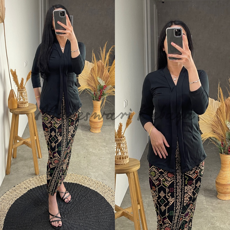 Kebaya Bali KARTINI KAOS Hitam / Kebaya Bali Set