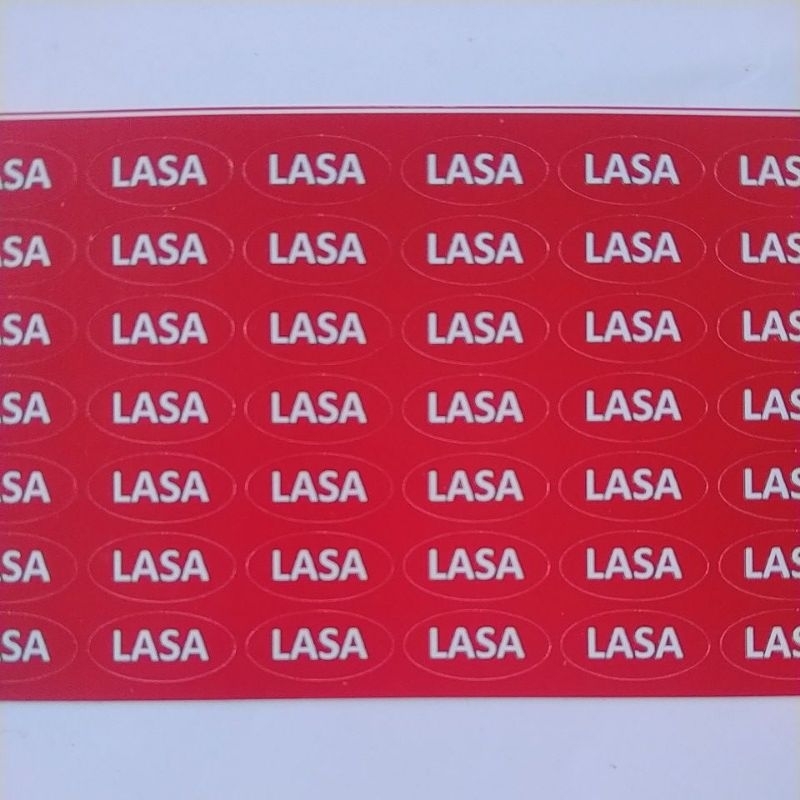 Stiker Label Lasa Merah Oval