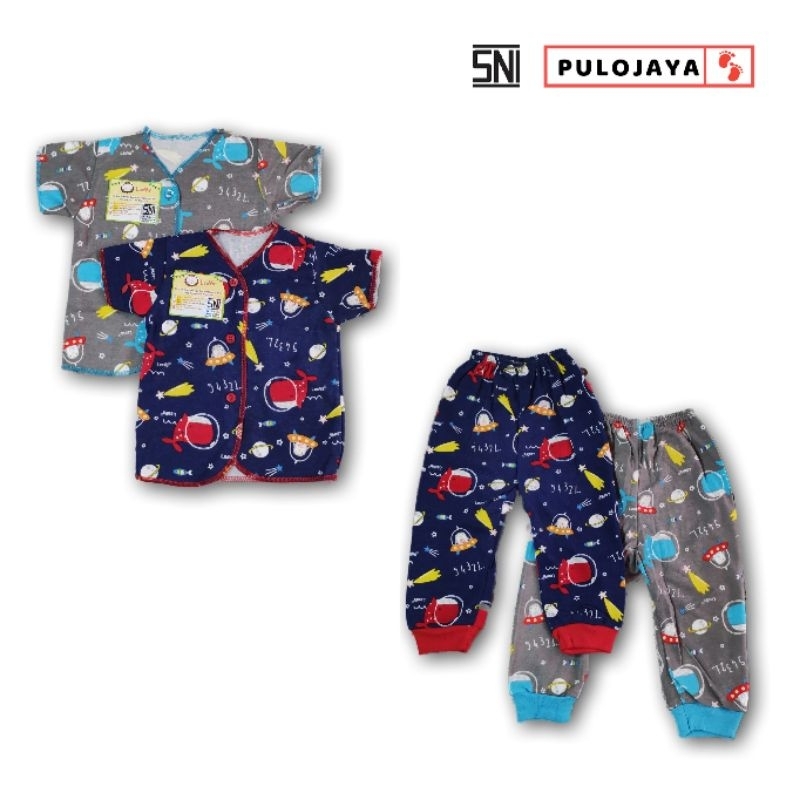 [2 Stel] Setelan Bayi Leeva Newborn 0-6 Bulan Baru lahir Baju Bayi lembut cotton doubleknit