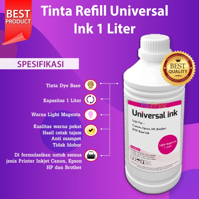 Tinta Printer Ink Universal 1 Liter Cyan Magenta Yellow Black Light Cyan Light Magenta Universal 1 L