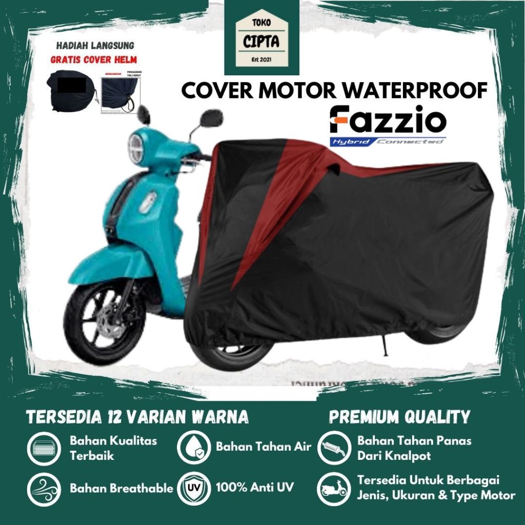 Cipta Cover Motor Yamaha Fazzio Waterproof / Sarung Motor Yamaha Yamaha Fazzio Waterproof / Selimut Motor Yamaha Fazzio Waterproof