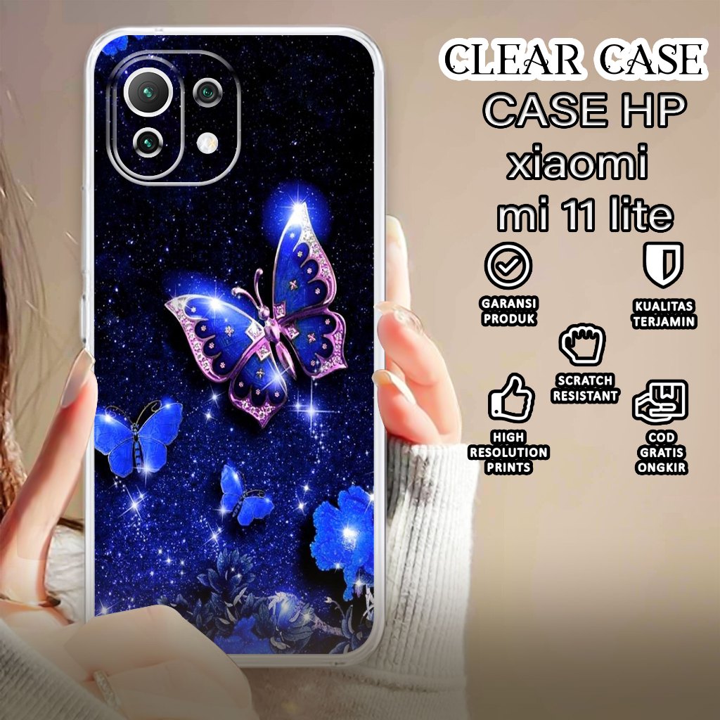 Case XIAOMI 11 LITE  Motif [BUTERFLY] Terlaris Casing XIAOMI 11 LITE Terbaru CLEAR CASE Protected Ca
