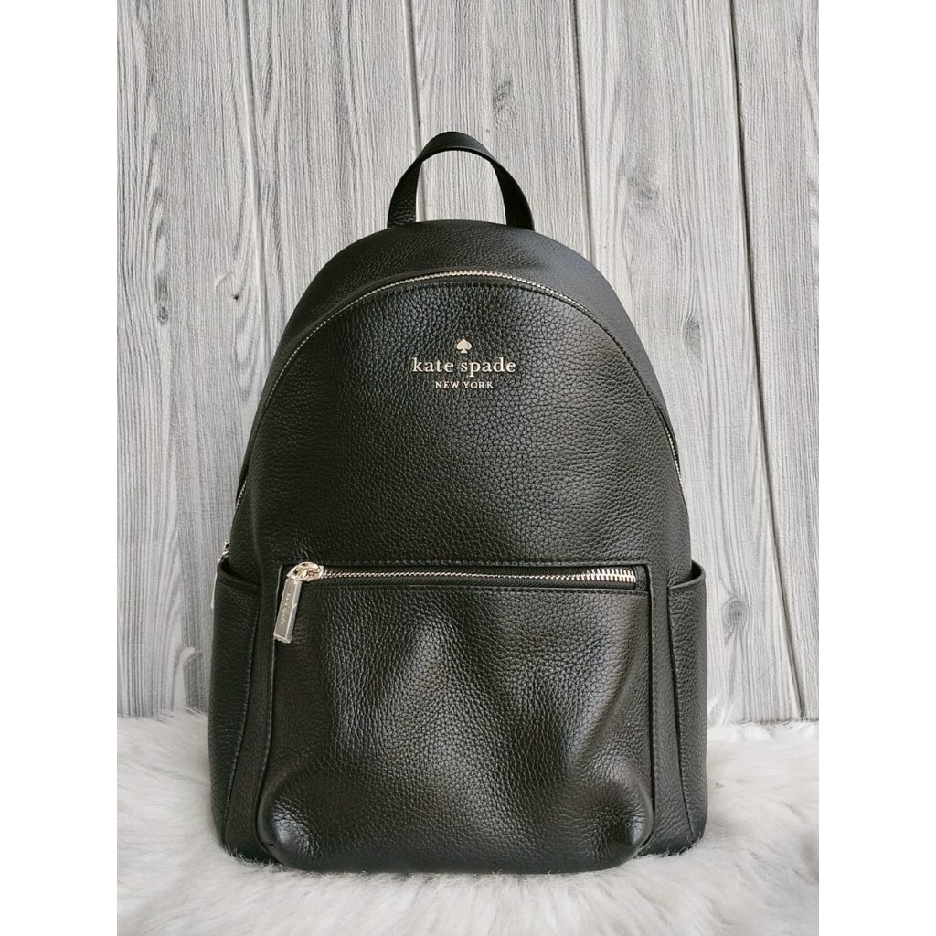 TAS BRANDED Leila Medium Dome Backpack Pebbled Leather Black