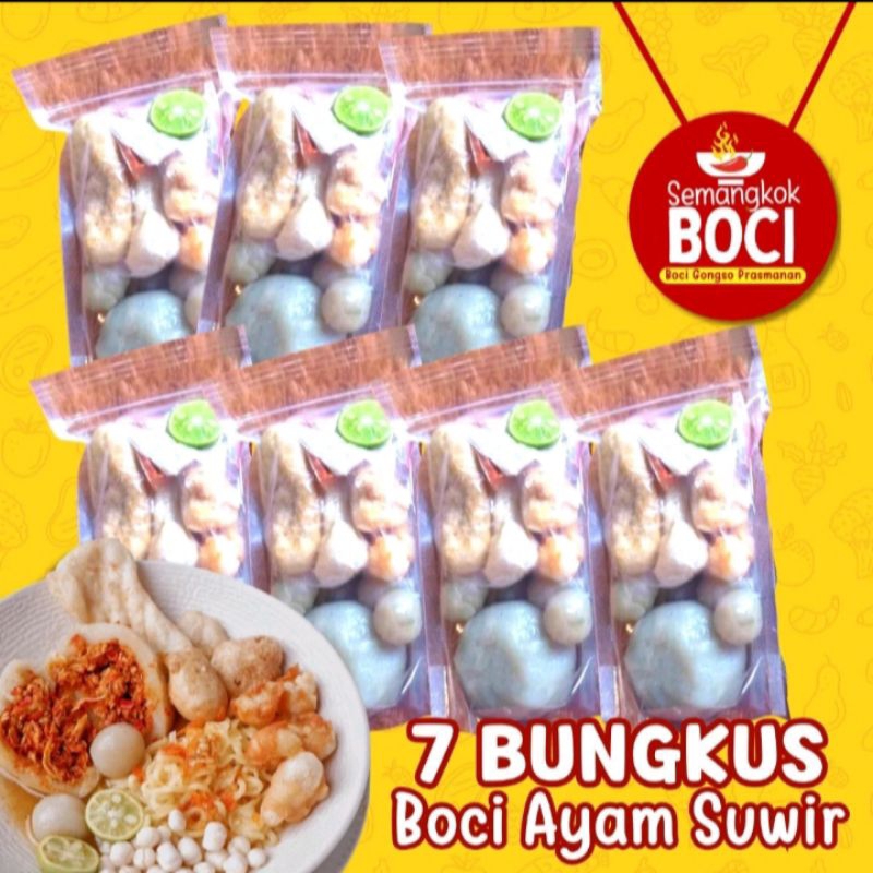 

7 Bungkus Boci Ayam Suwir Bakso Aci Paket Hemat