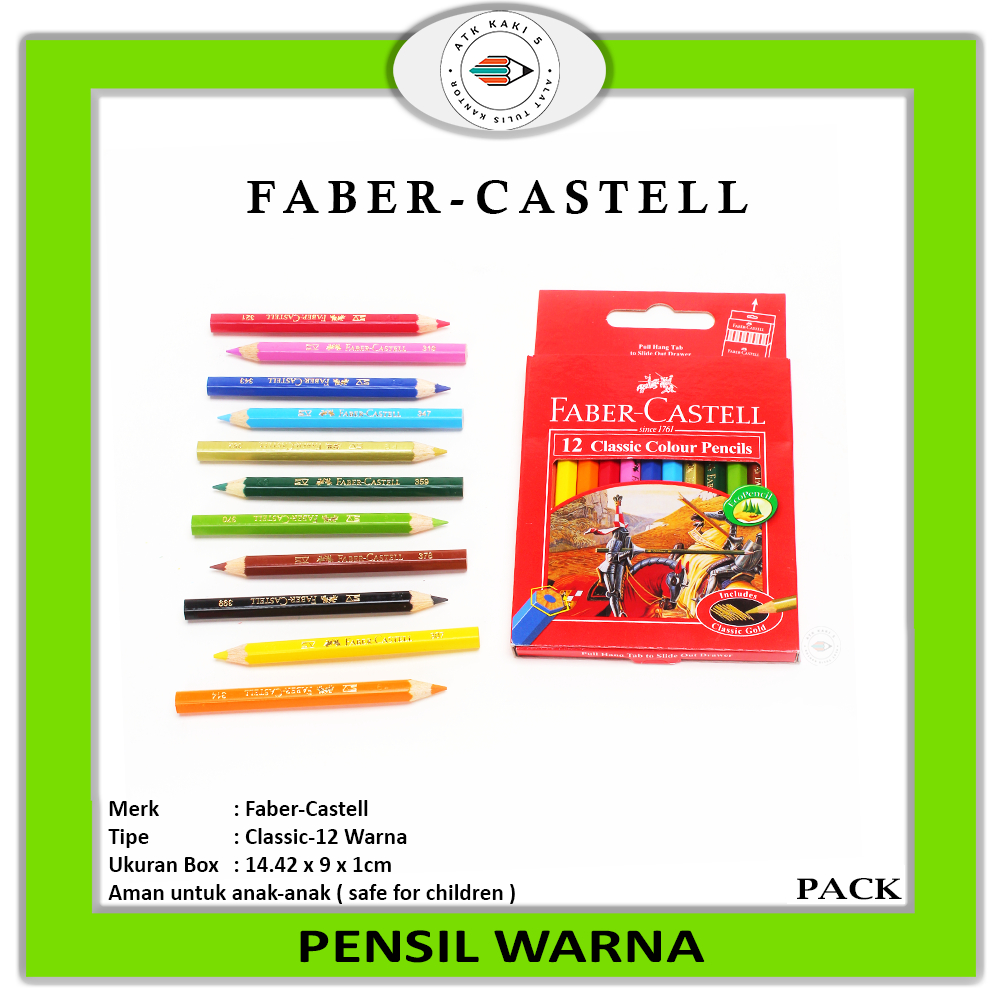 

FABER CASTELL - Pensil Warna 12 Warna Classic Kecil - Pack