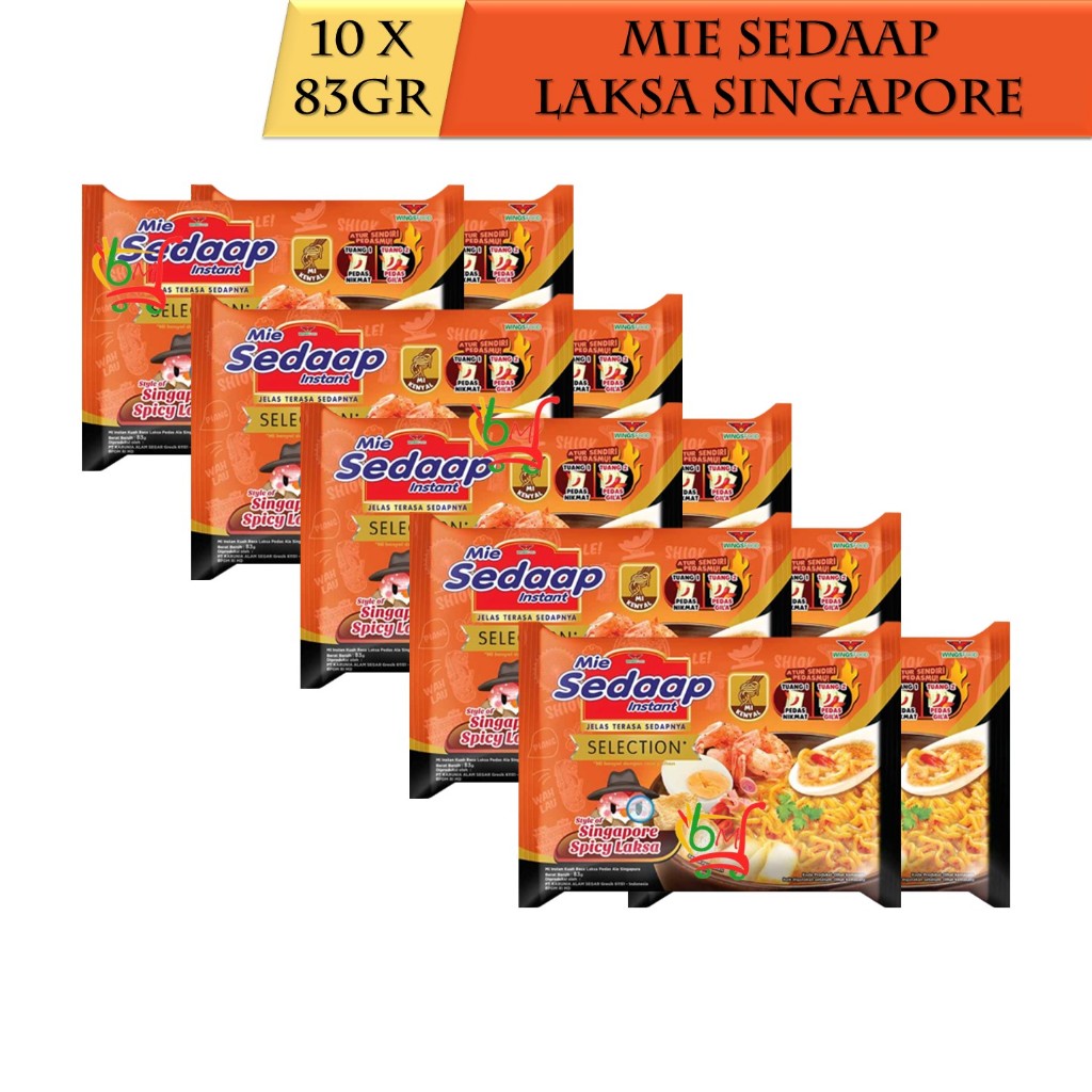 

10PCS Mie Sedaap Laksa Singapore Mie Instan Kuah