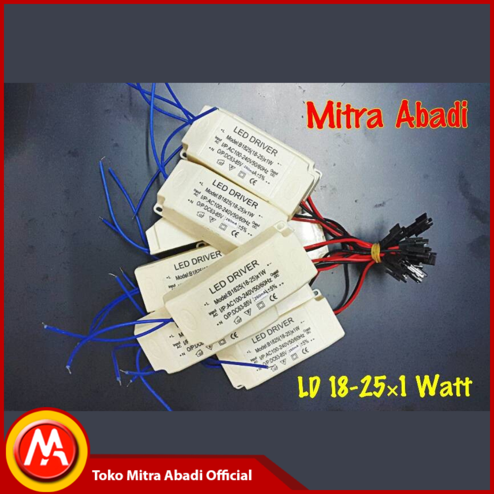 LED Driver 18-25*1 Watt Casing Plastik