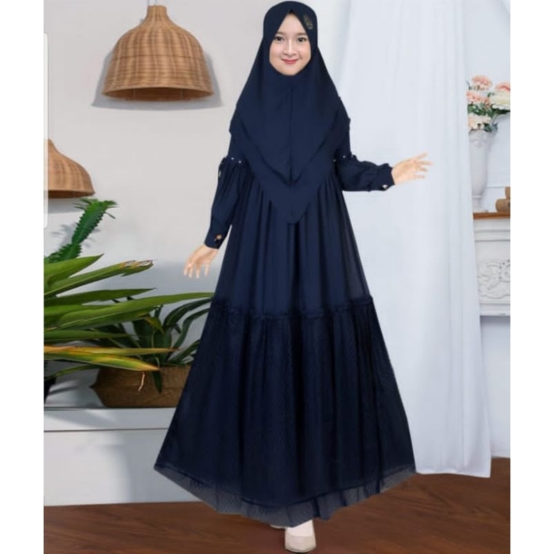 gamis anak tanggung remaja renda tille