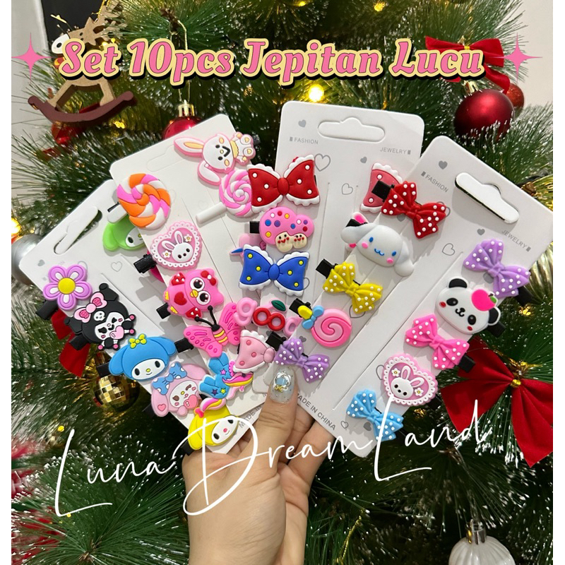 Set Jepit Rambut Anak 10PCS / Jepitan Rambut anak Motif Terbaru / Jepitan anak Hits / Jepitan anak L