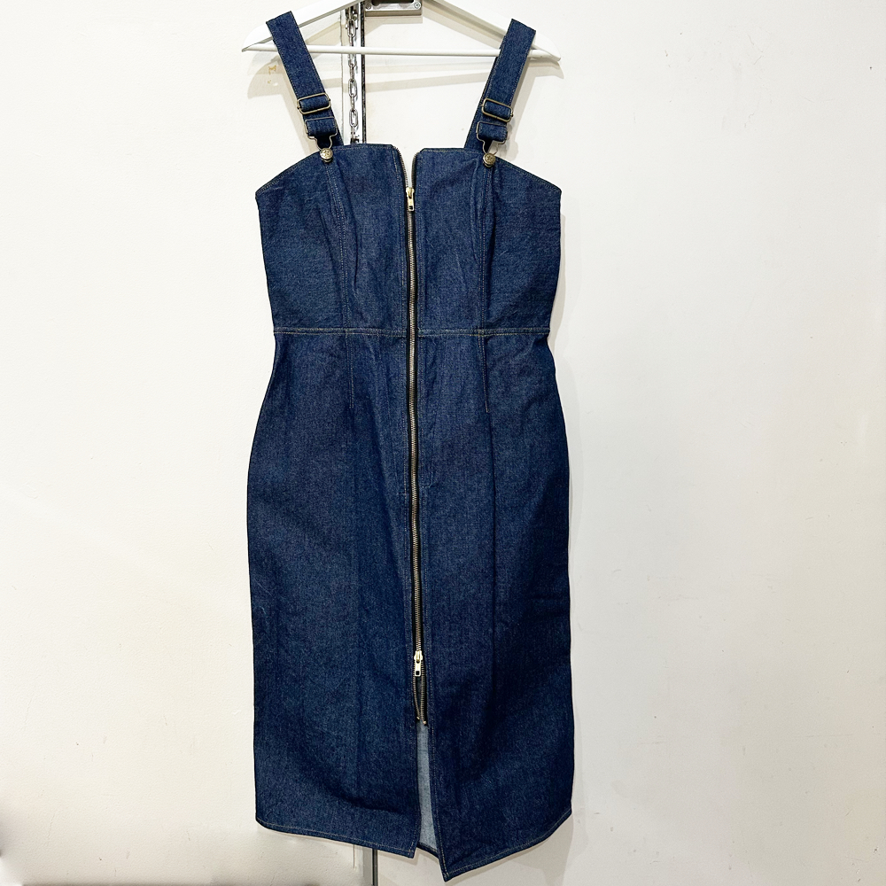 [New] Midi Overall Jeans Dress