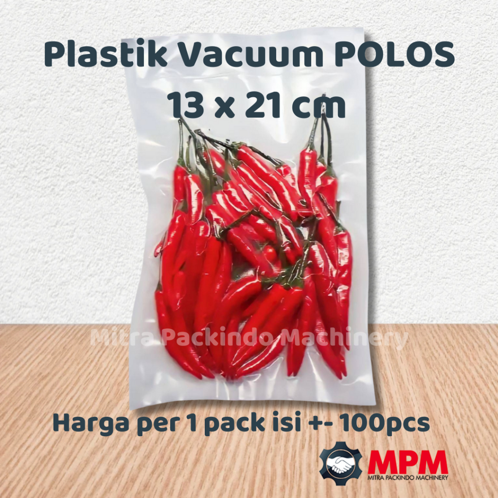 Plastik Vacuum POLOS 13x21 / Plastik Vacum Makanan 13 x 21 FROZEN FOOD KRT