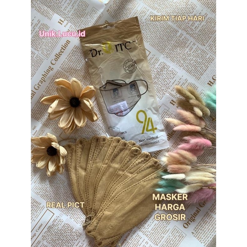 MASKER KF ITC WARNA MILKY / ISI 10PCS / MASKER DEWASA TEBAL / MASKER MURAH GROSIR