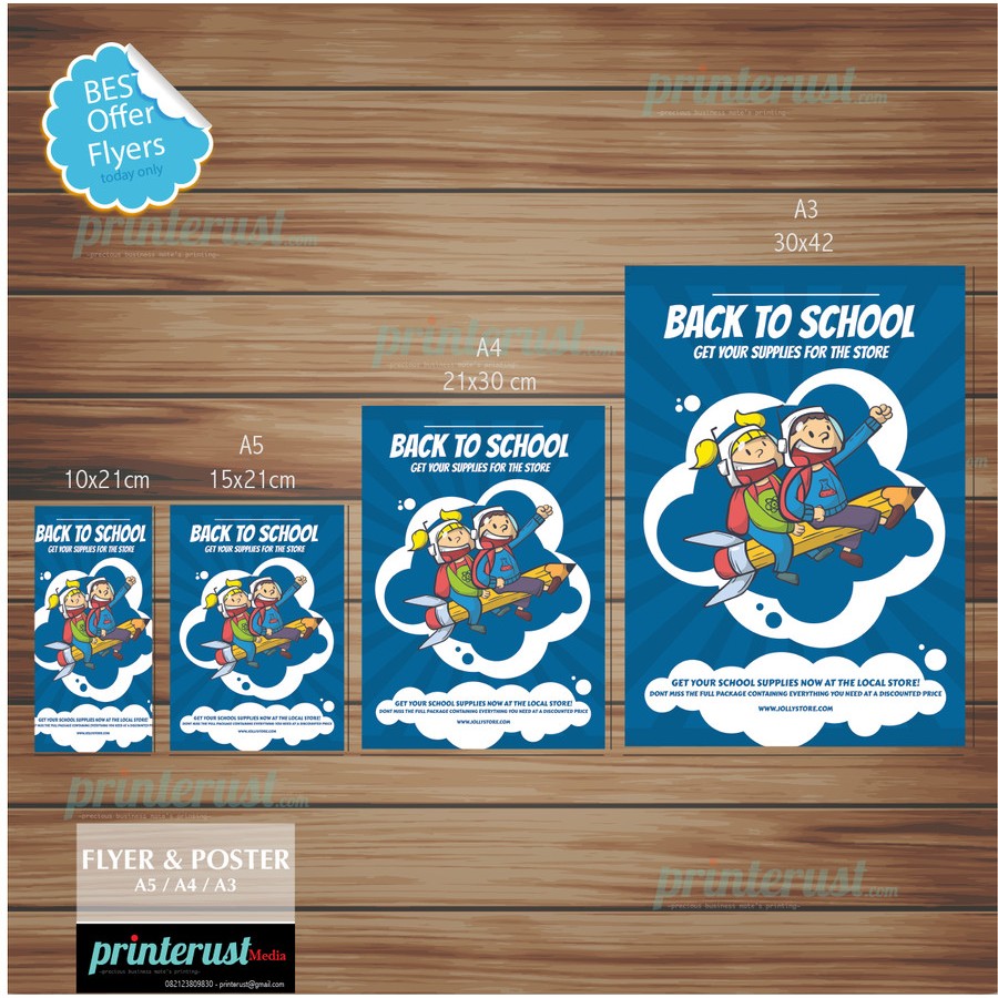 CETAK FLYER - BROSUR 2SISI UKURAN A4 (21X29,7cm) MURAH