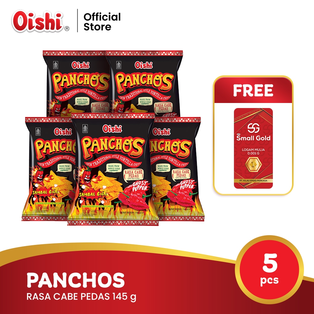 

Panchos Rasa Cabe Pedas 145g (5 pcs) FREE Mini Gold