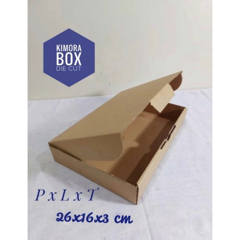 

kardus karton box uk.26x16x3 cm...model die cut/pizza