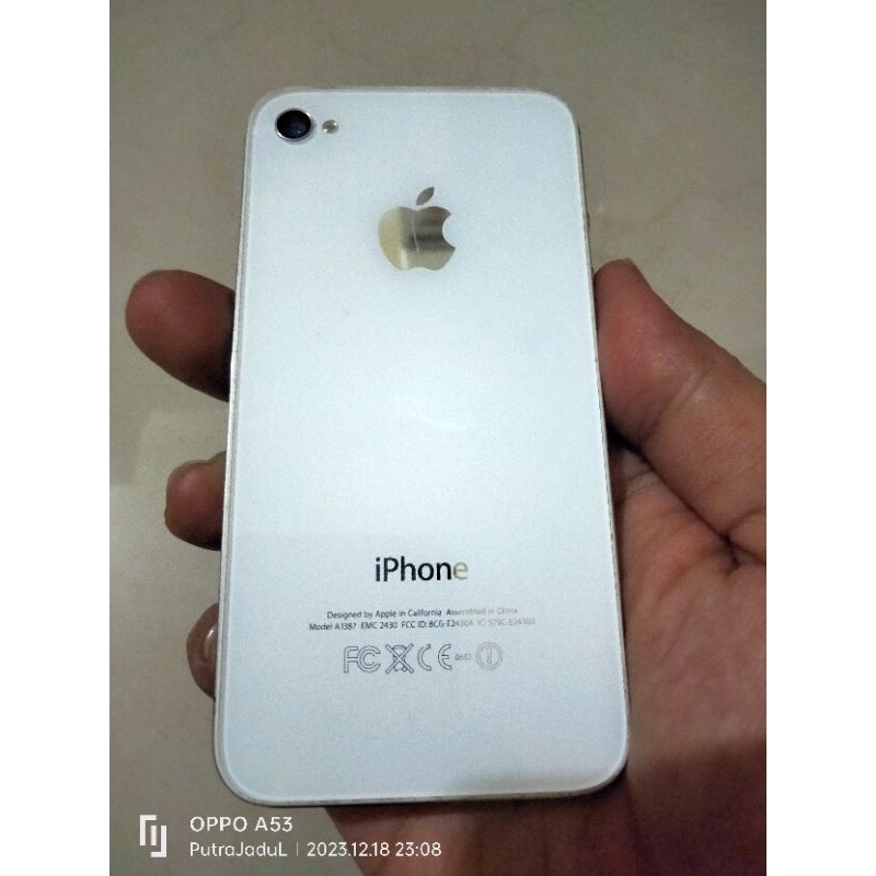 Apple iPhone 4S Bahan Gambling Original Mulus Jadul Langka Unik Imut Speaker Bass Stereo Joss Khas W