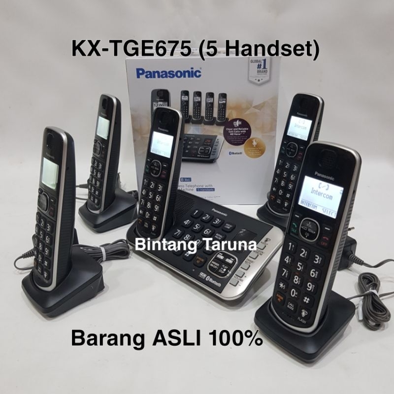 Wireless Phone Panasonic KX-TGE675 Telpon Wireless Panasonic KX-TGE 675 (5 Handset)