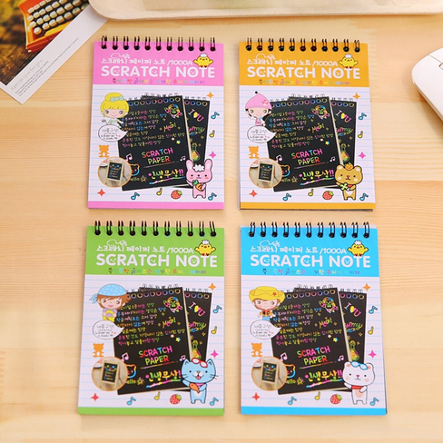 

Scratch Note Mini / Buku Gambar Mini Tulis Gores Ajaib Colourful Buku Magic Warna Colourful Scratch