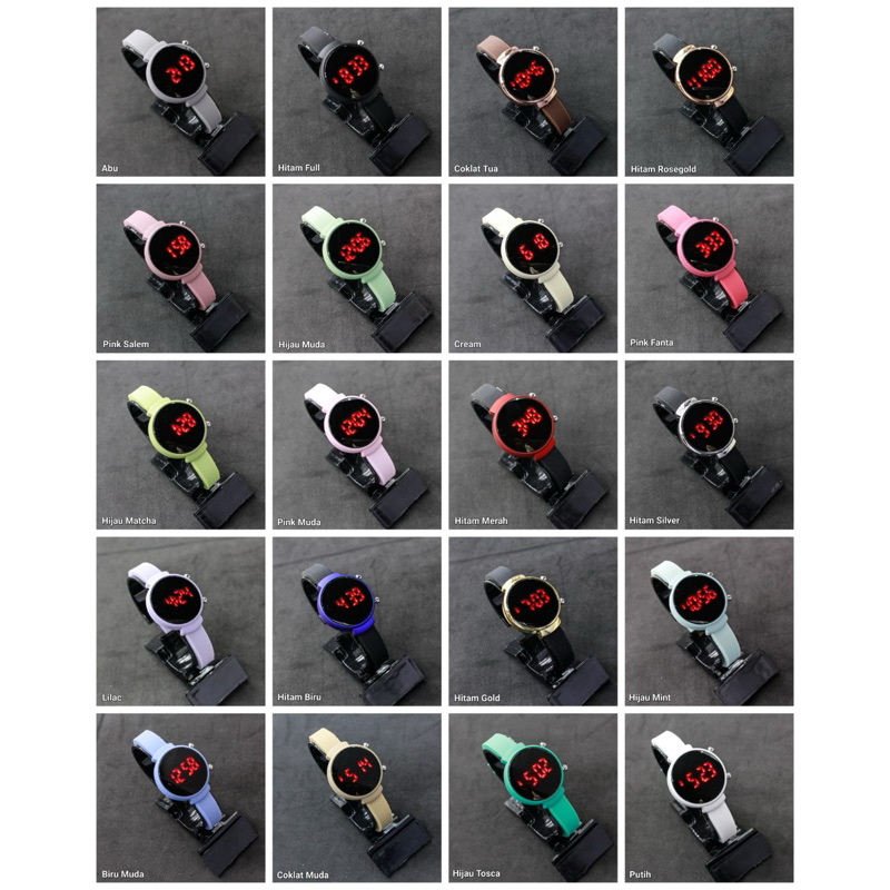Jam Led Monol Digital Cewek Cowok Rubber