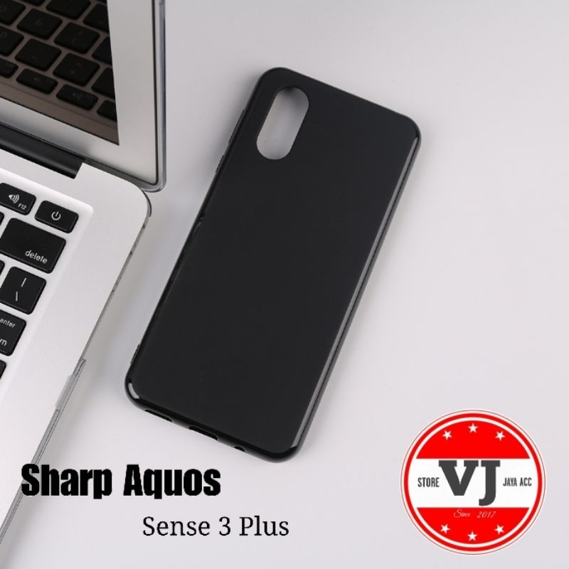 Softcase Sharp Aquos Sense 3 Plus Case Black Matte Silikon