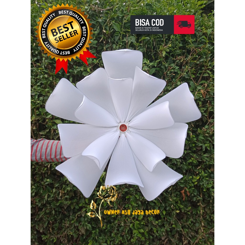 KELOPAK / KAP LAMPU JUMBO BUNGA MODEL TERATAI DEKORASI CANTIK MURAH DIAMETER 50 CM+FITINGAN