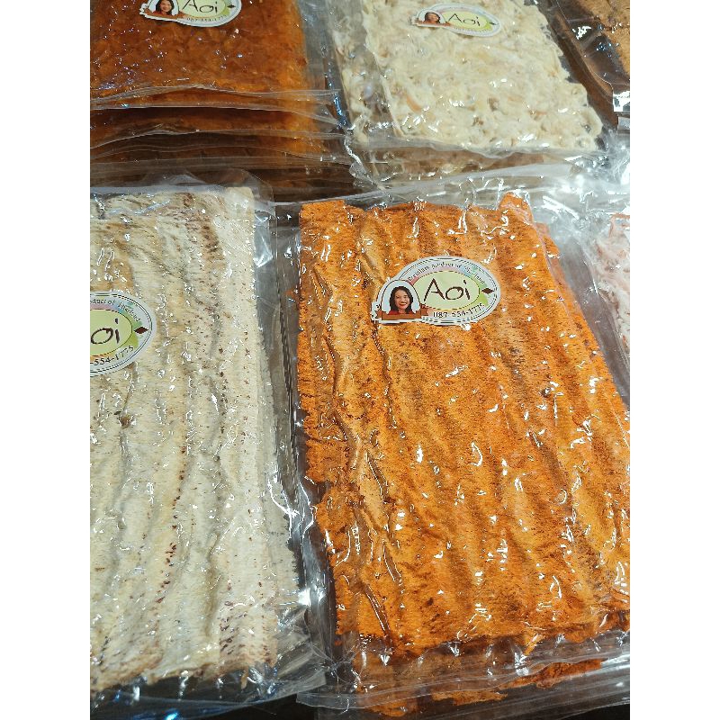 Jajanan snack aoi khas Thailand Bangkok...dried mango, dried strawberry, dried guava, ikan Teri,jell