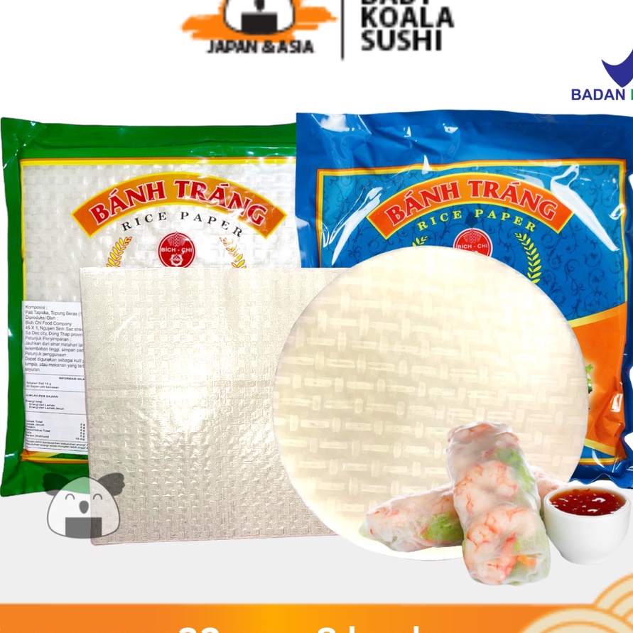 

modelTipe TEB471 BANH TRANG Vietnam Rice Paper 22 cm 8 s Kulit Lumpia Springroll Import