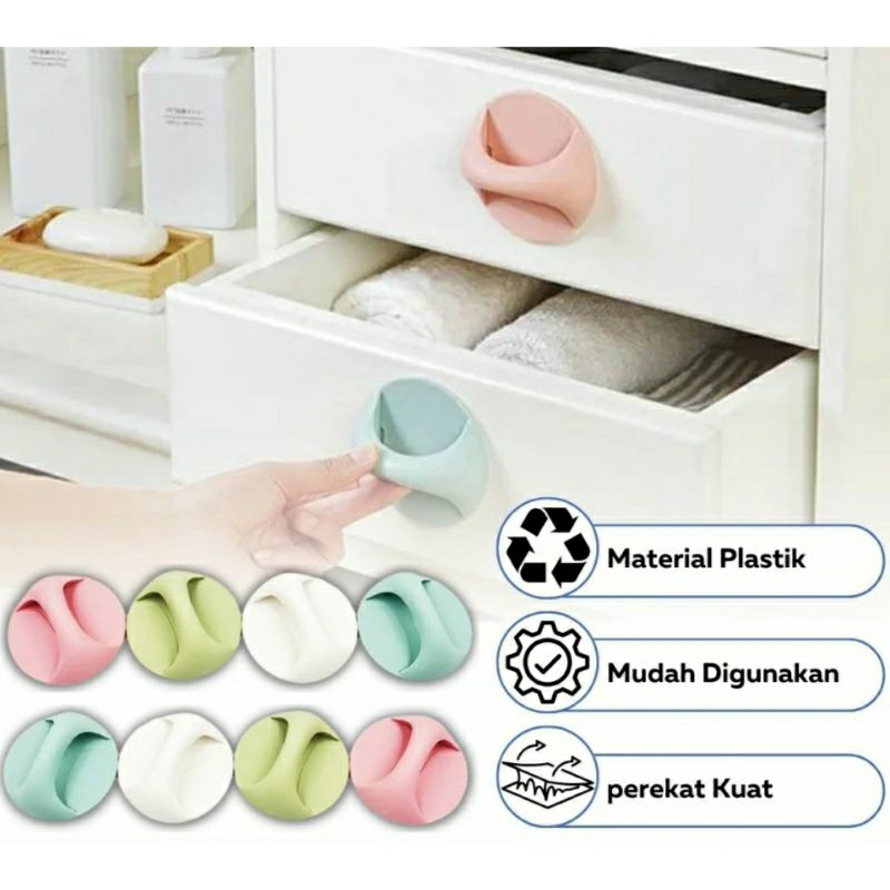 pegangan gagang pintu laci kamar mandi bulat tempel
